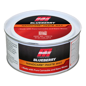 Malco blueberry paste wax front label showing product name and size