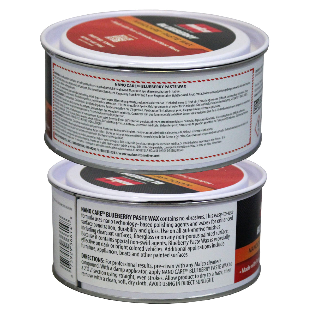 Malco blueberry paste wax opened to show creamy paste texture and consistency