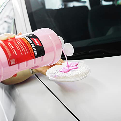 Malco Cherry Flash on motorcycle paint close-up showing mirror gloss