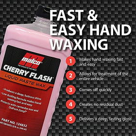 Malco Cherry Flash used with orbital buffer for efficient polishing