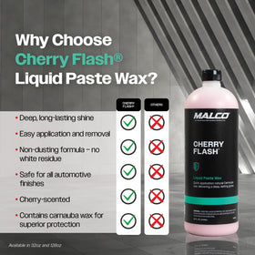 Malco Cherry Flash used with orbital buffer for faster, high-gloss results