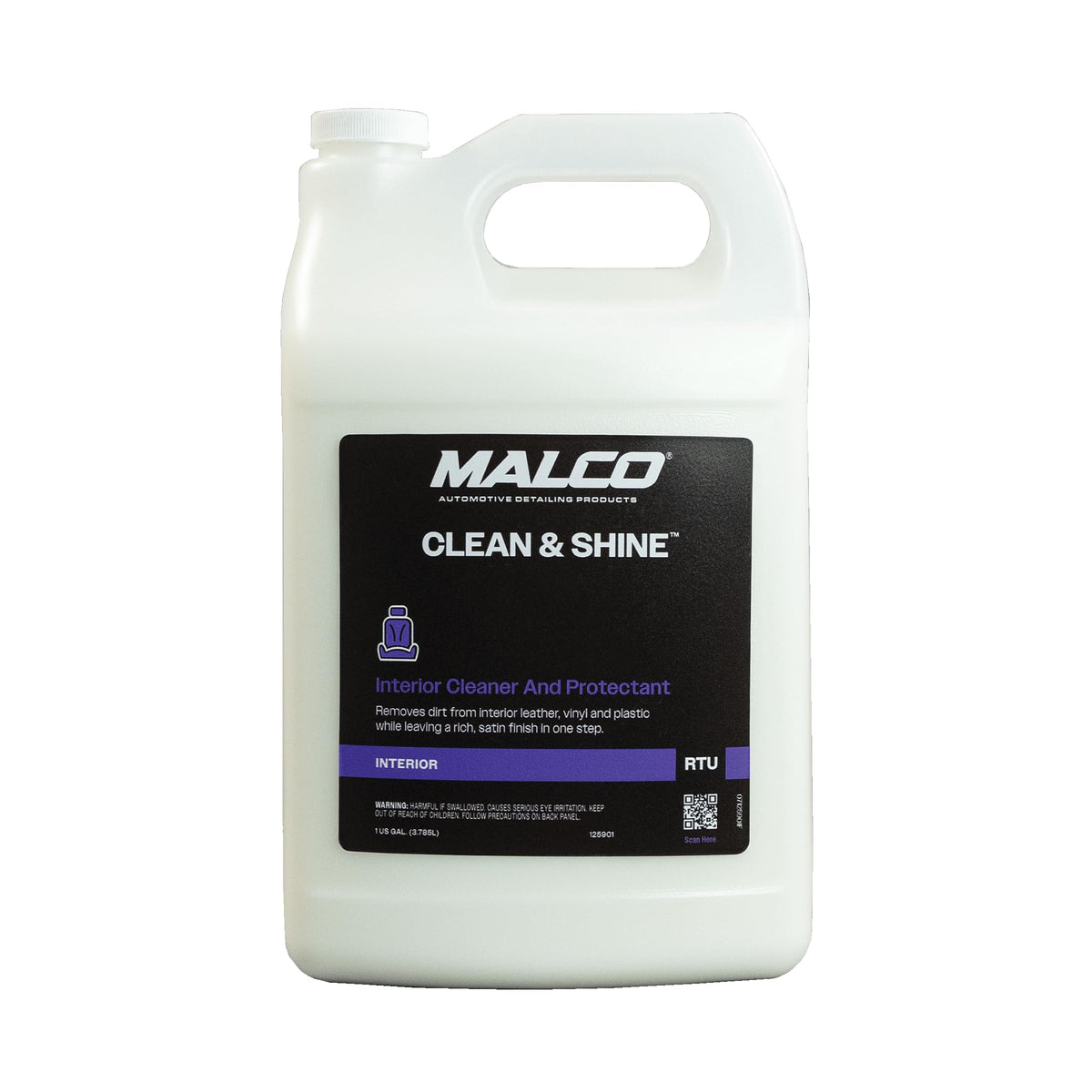Malco bottle front label showing product name and satin-finish benefit
