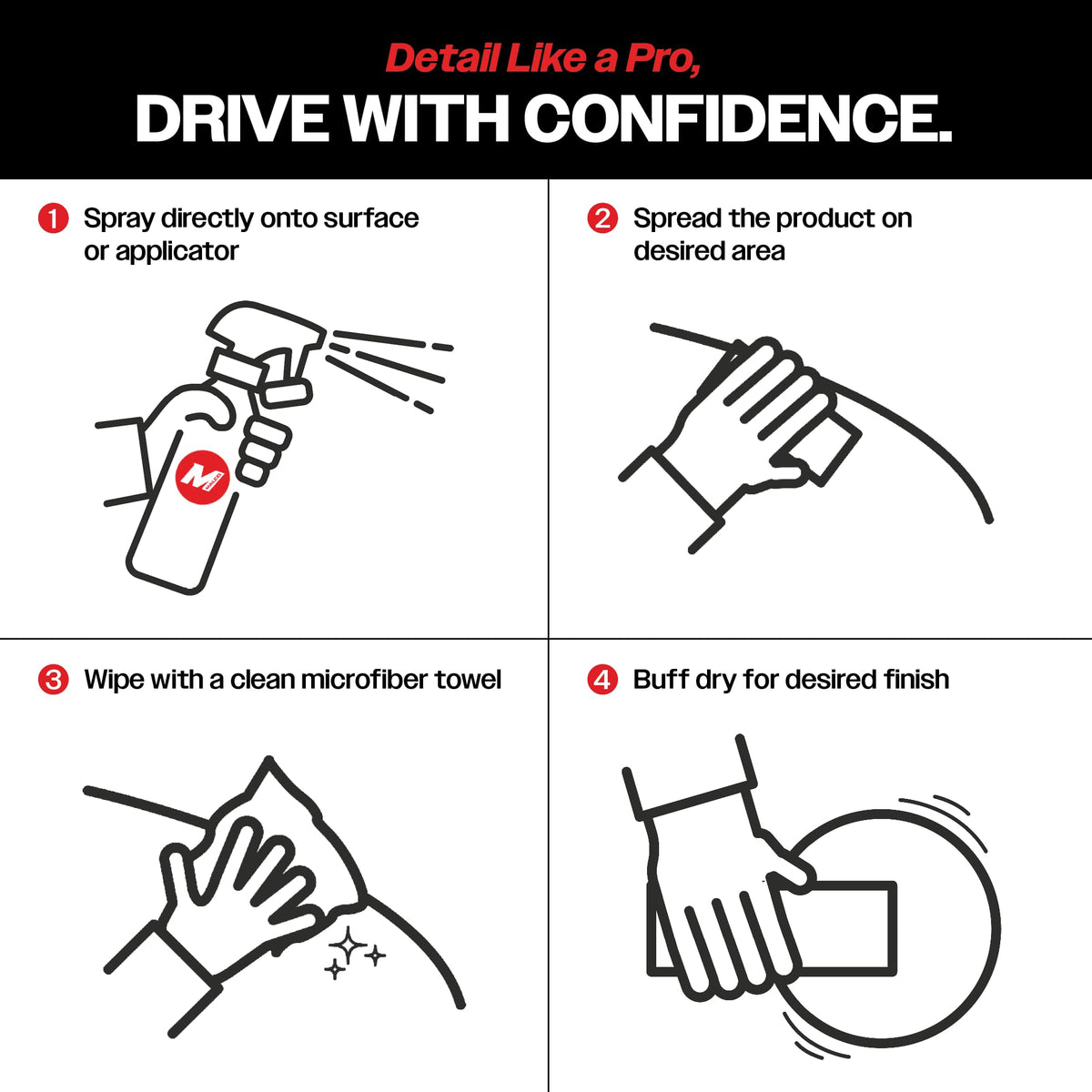 Malco used in a car interior for quick cleaning and refreshed appearance