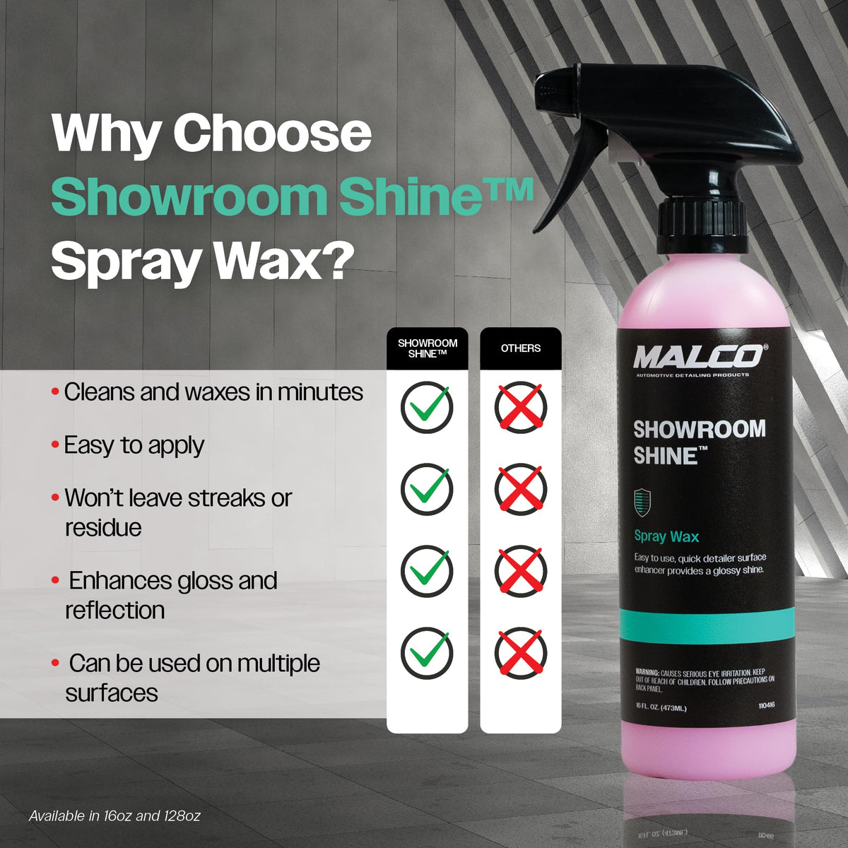 Malco close-up on paint surface showing intense shine and improved surface depth