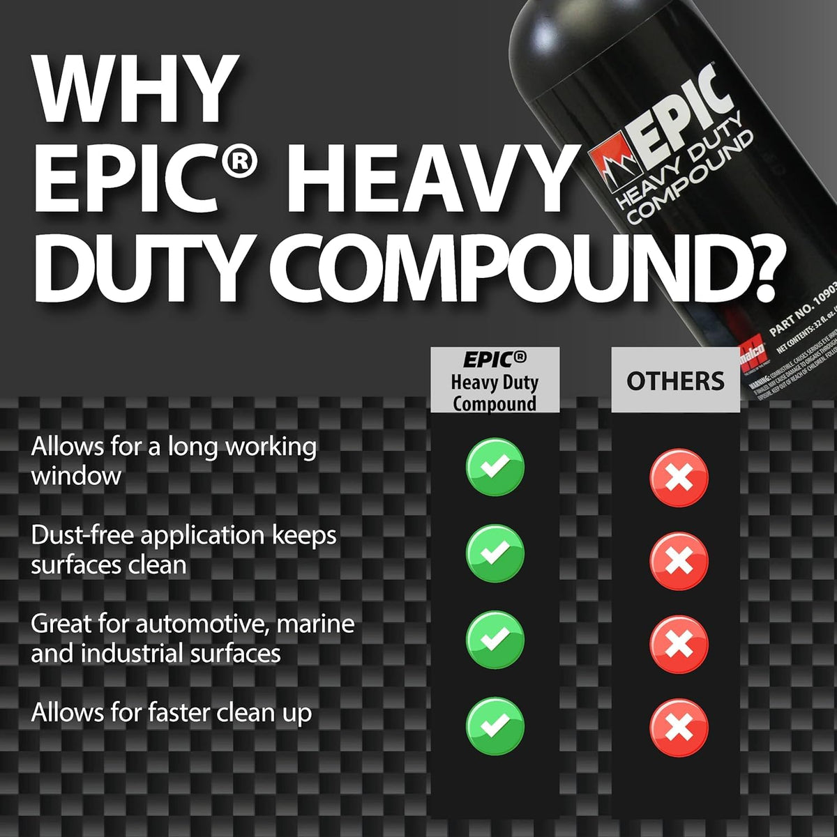 Malco EPIC 16 oz next to a tape measure to show accurate size