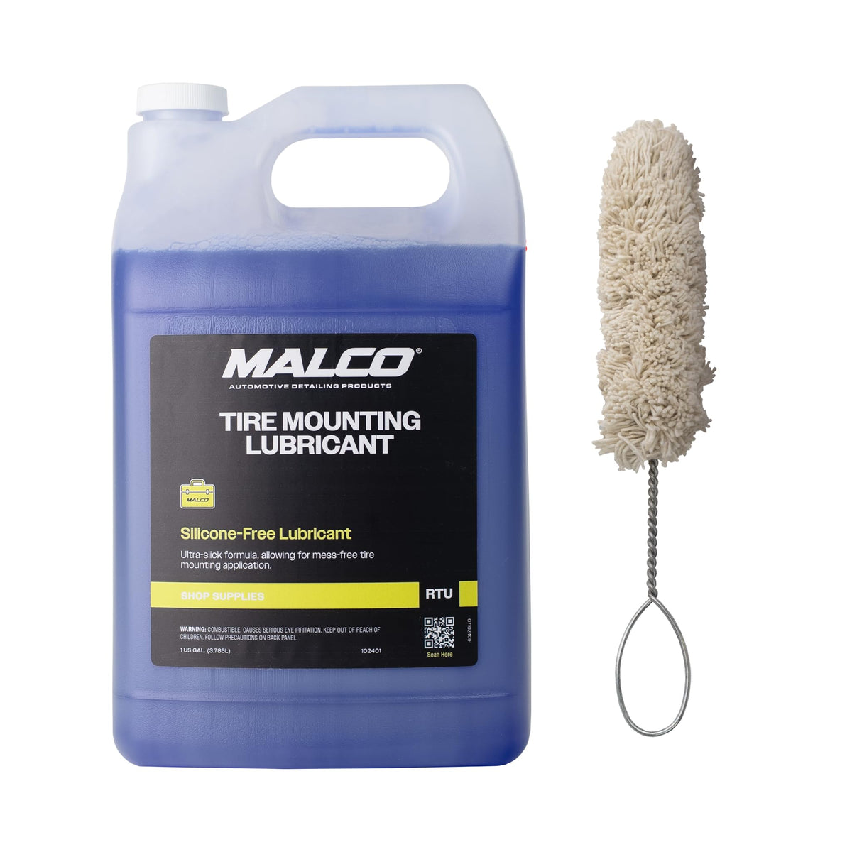 Malco front label on 1-gallon bottle showing product identity and benefits