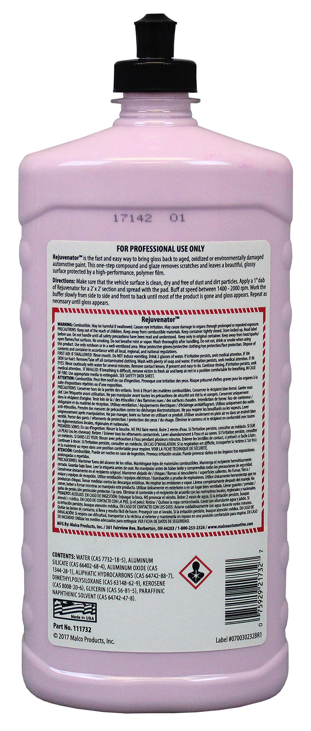Malco bottle cap and neck showing pour control and ease of application benefit