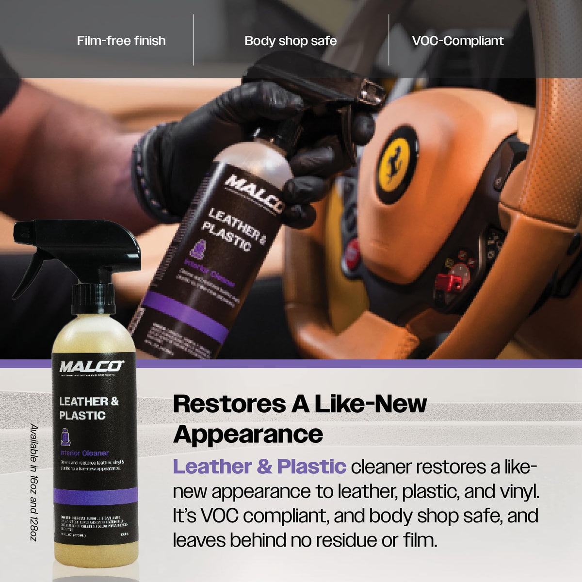 Malco seat restoration before and after showing renewed finish