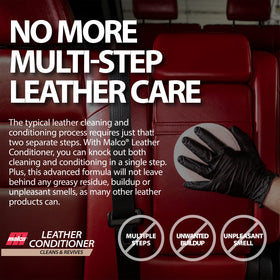 Malco on a treated steering wheel showing improved grip and reduced dryness