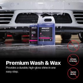 Malco Ultra Violet thick suds texture demonstrating strong cleaning action