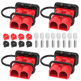 Malictele front view of 350A red connector showing robust design and safety