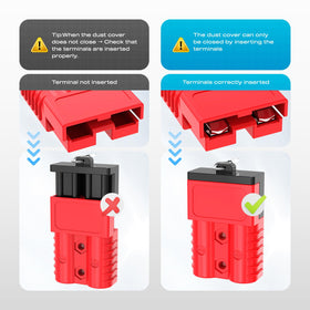 Malictele connector mounted on winch cable for secure high-current power