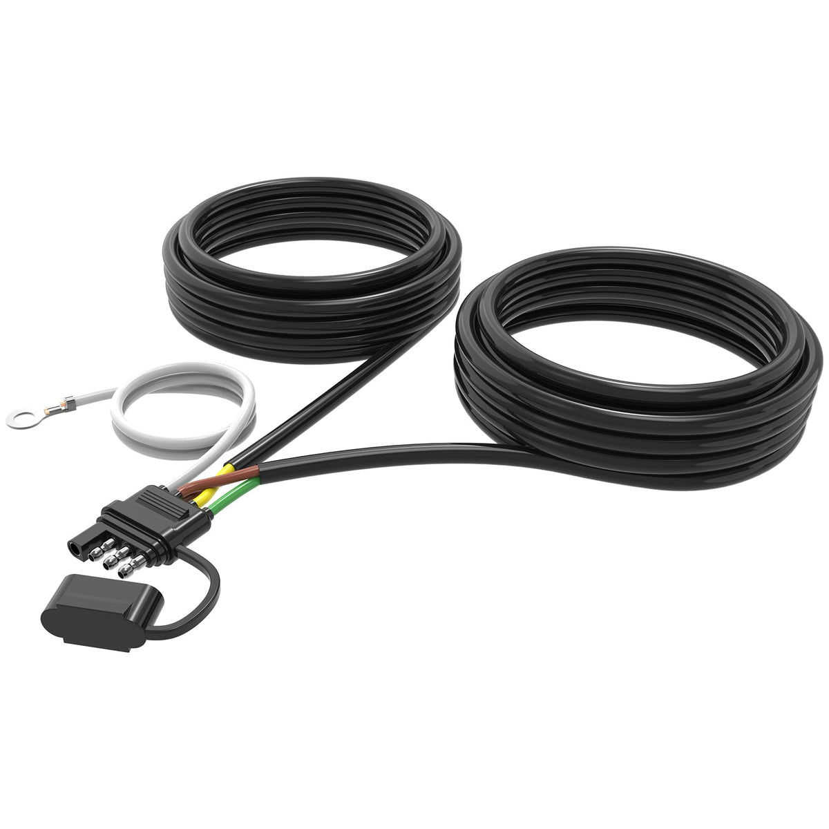 Malictele front 4-way flat connector showing easy plug-in hookup benefit