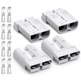 Malictele front view of 175A grey connector 4-pack showing compact design and quick-connect benefit