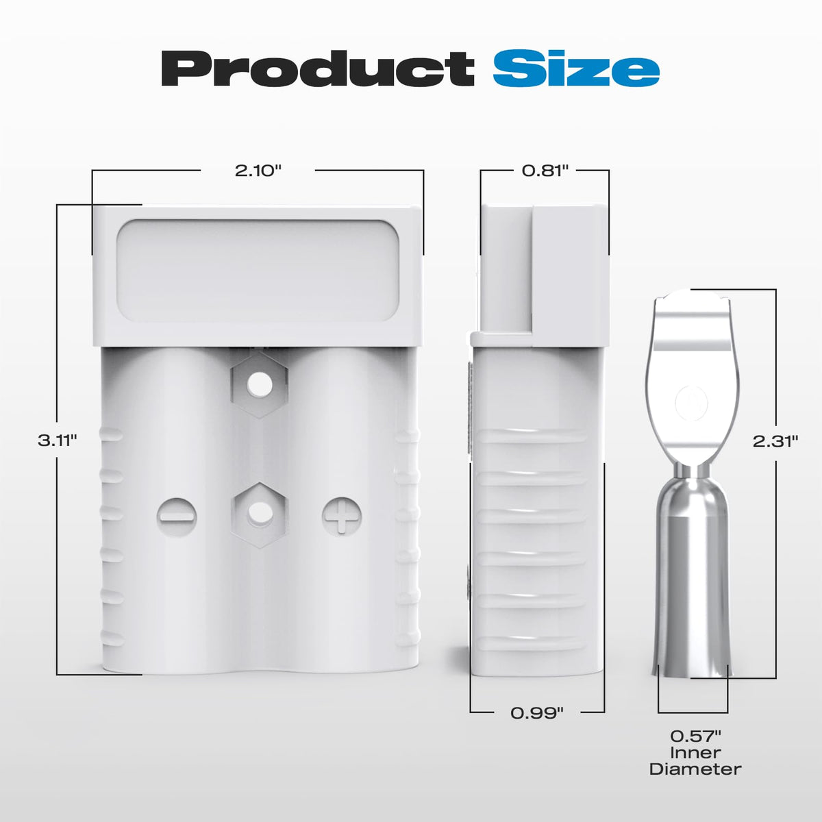 Malictele silver-plated terminal close-up highlighting conductivity advantage