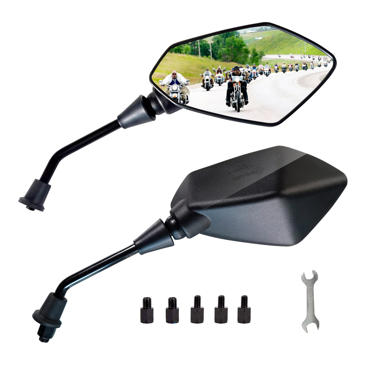 Mamiko front packaging showing complete mirror kit and adapters for easy fit