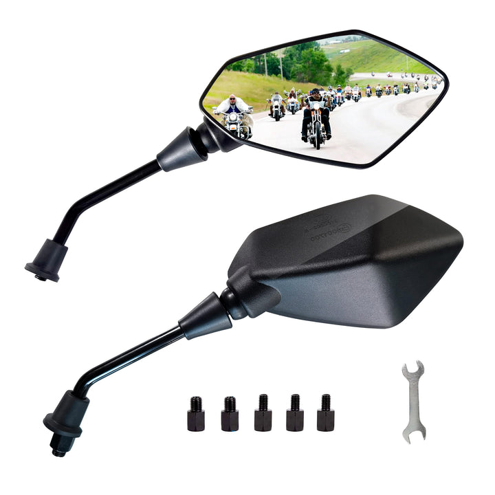 Mamiko front packaging showing complete mirror kit and adapters for easy fit