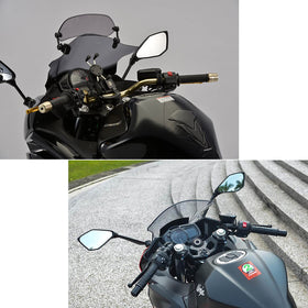 Mamiko installed on Kawasaki right side offering stable rear view