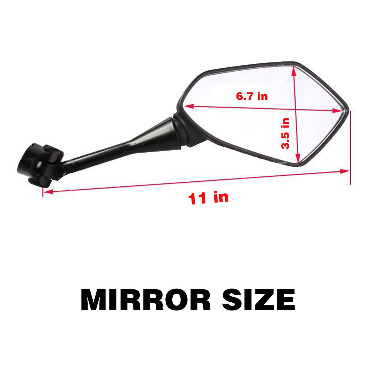 Mamiko mirror mounted on CBR front left improving rider rear sightline