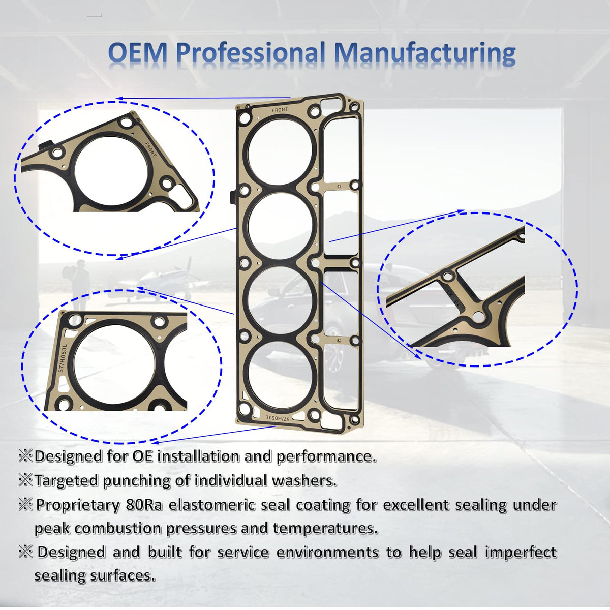 MANATEE gasket installed in engine illustrating correct fitment and reliable sealing