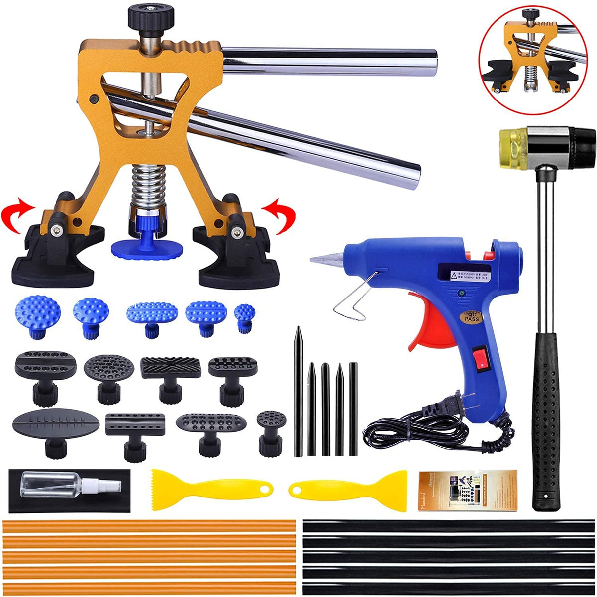 Manelord front packaging showing the dent puller kit and included parts for easy identification and quick use