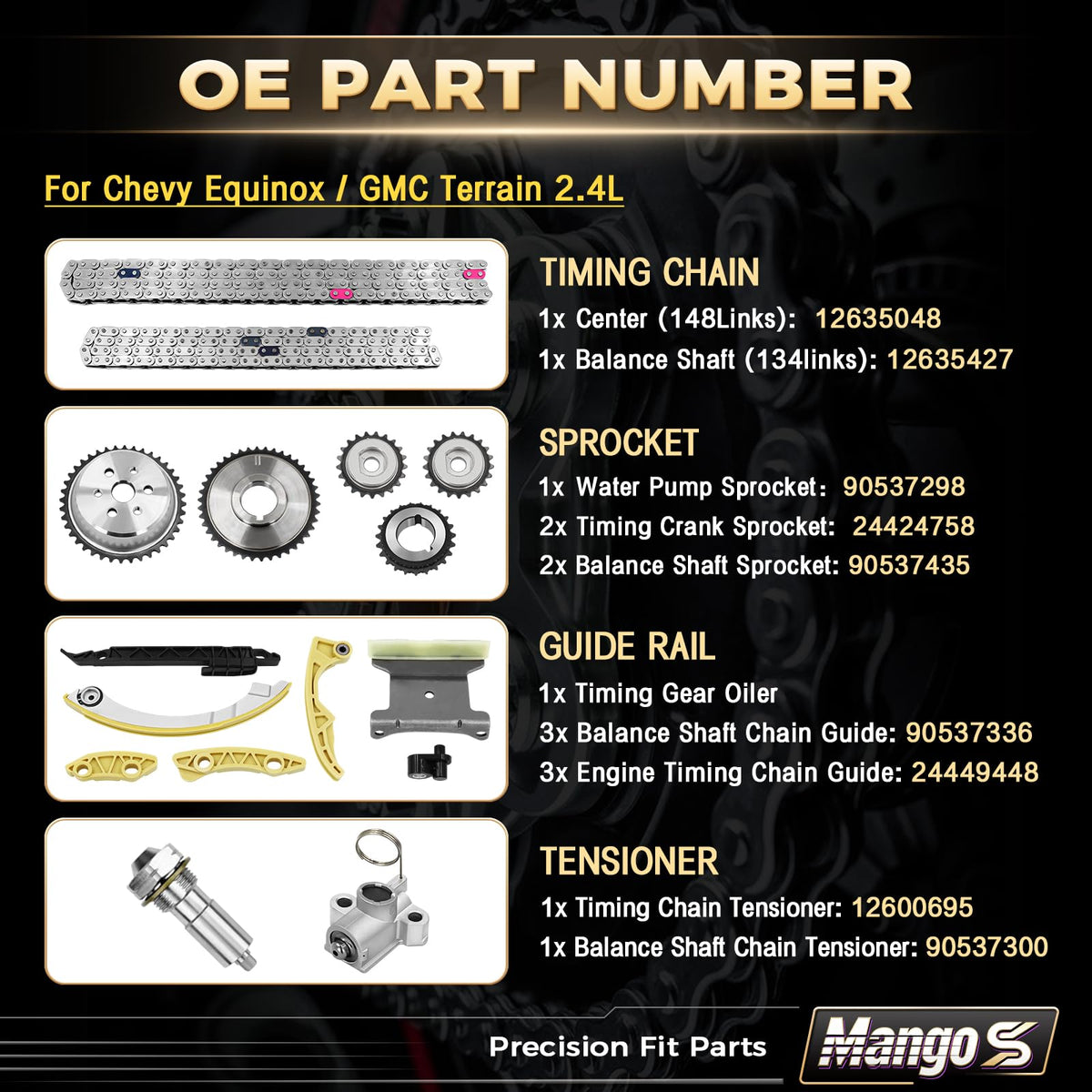 Mango S complete kit laid out on bench for easy parts identification benefit
