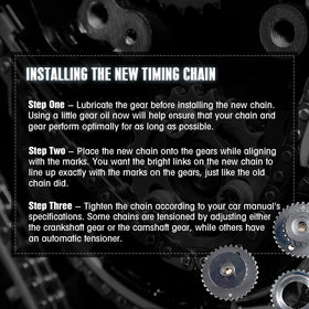 Mango S technician fitting chain in engine to demonstrate smoother timing restoration
