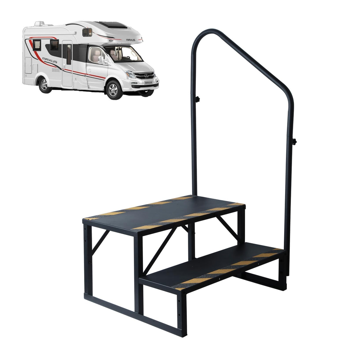 Manifish two-step front view showing stable entry and durable frame