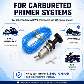 Manioiity primer installed on carburetor demonstrating improved manual priming