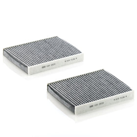 Mann Filter activated charcoal close-up highlighting gas adsorption capability