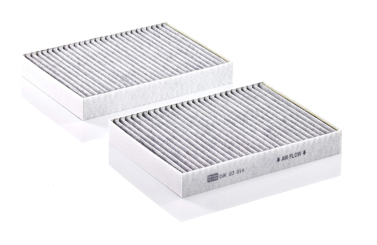 MANN-FILTER CUK 23 014-2 top view of filter pleats and frame, demonstrates fit and durability