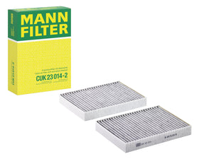 MANN-FILTER CUK 23 014-2 front packaging showing model and branding, clear identification benefit