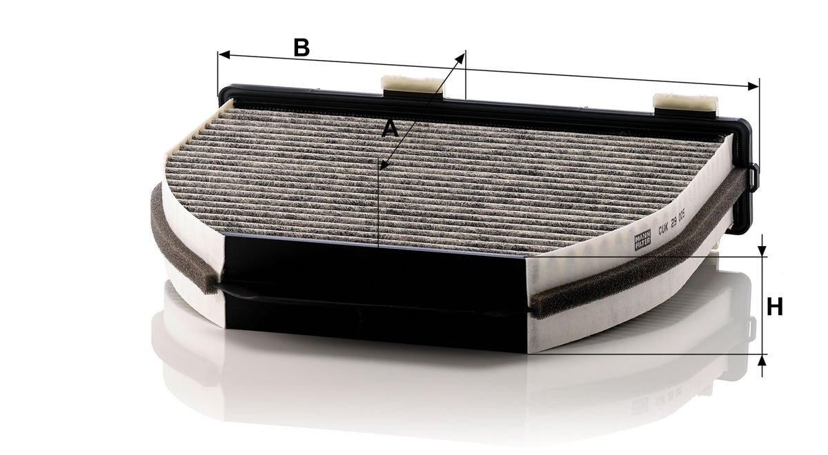 MANN-FILTER side profile with sealing edge preventing bypass and leaks