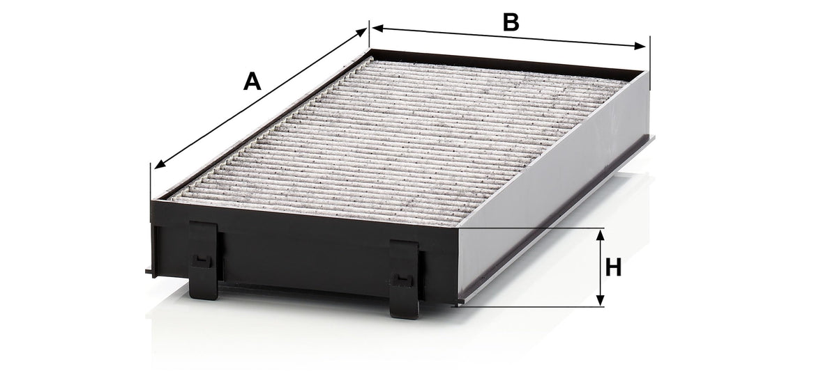 Mann Filter CUK 2941-2 close-up of activated charcoal layer for gas adsorption