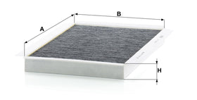 Mann Filter activated carbon layer detail demonstrating odor and gas adsorption