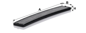 Mann-Filter activated charcoal layer detail highlighting odor adsorption performance