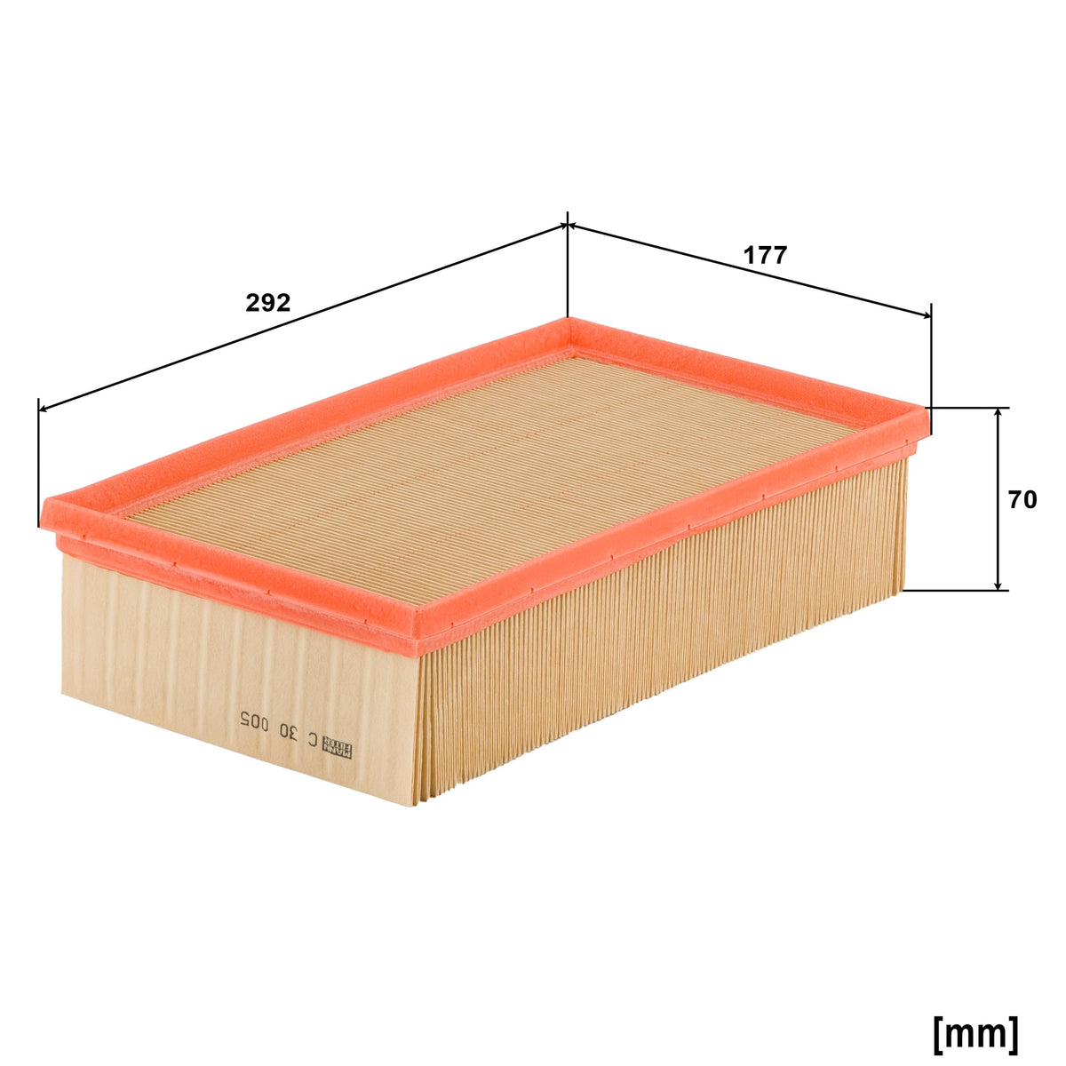 MANN-FILTER gasket edge detail displaying precise seal to prevent unfiltered air entry