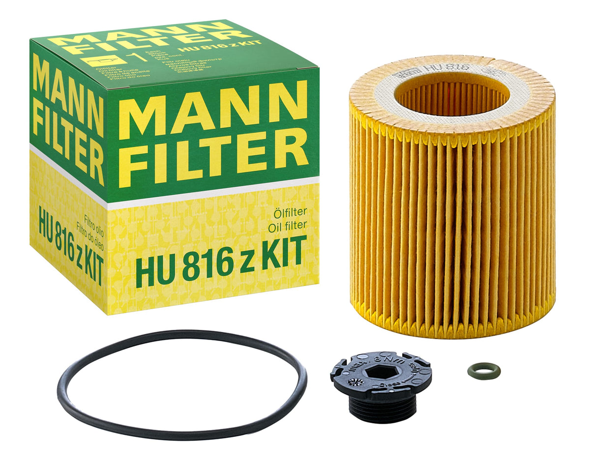 Mann Filter HU 816 z cartridge front view showing clean fit and OEM design for reliable filtration