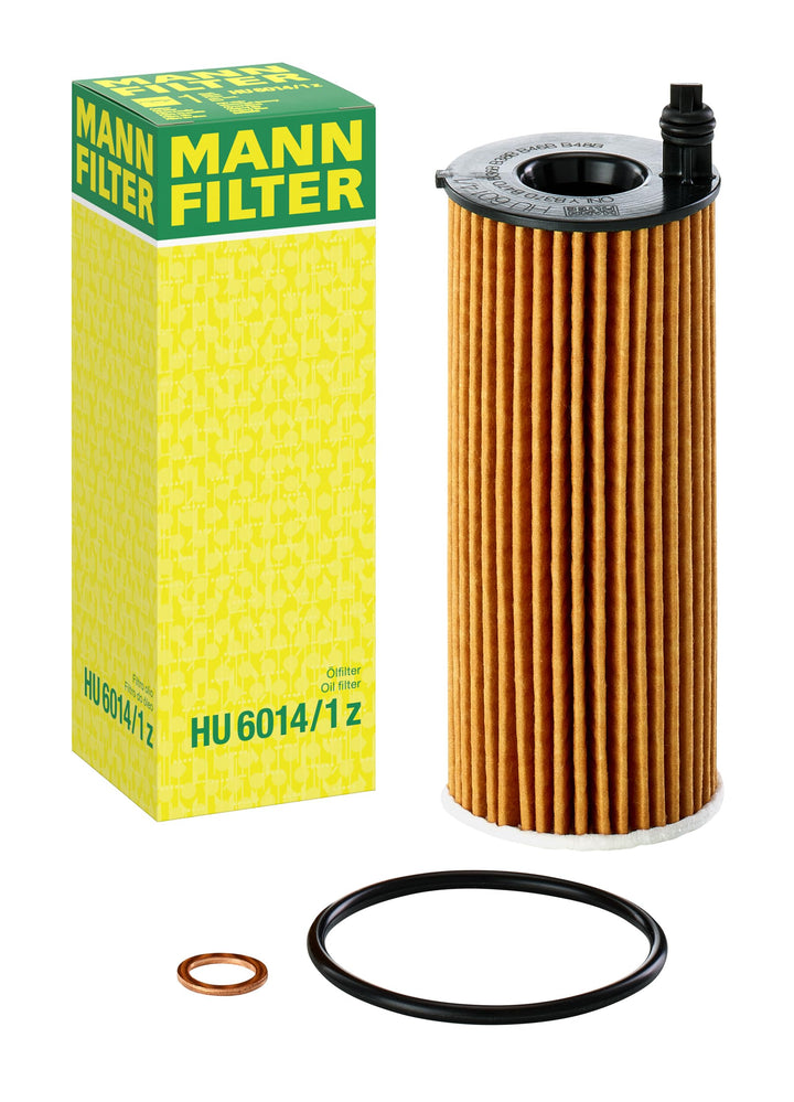 MANN-FILTER HU 6014/1 Z front view showing robust canister and easy replacement benefit