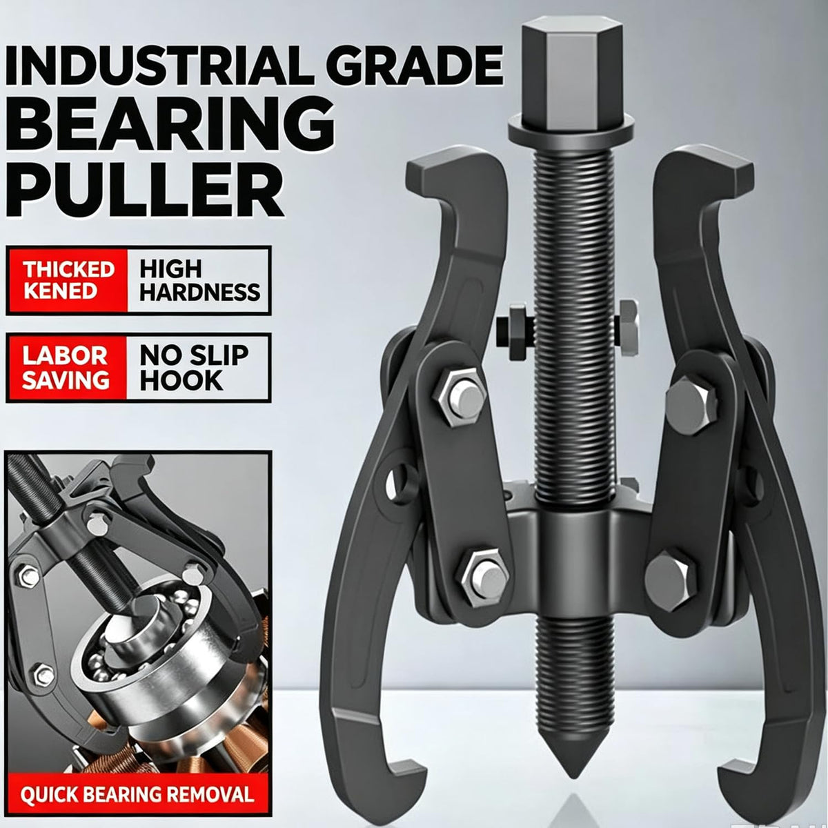MANNIFEN in internal pull configuration demonstrating safe bearing extraction