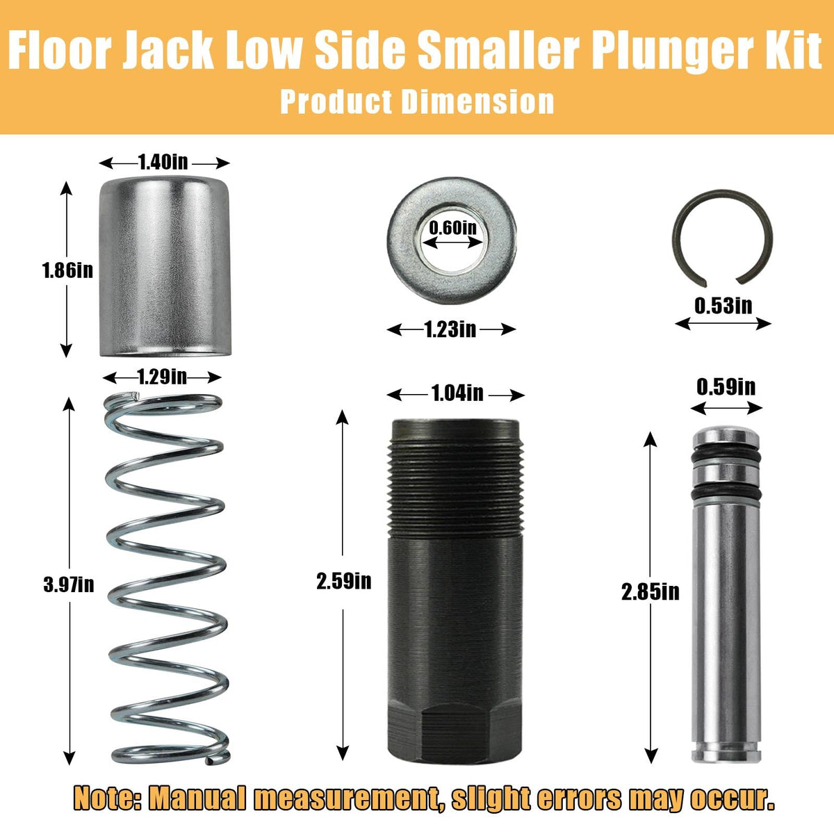 MANUTEX small pump plunger close-up highlighting precise dimensions and fit