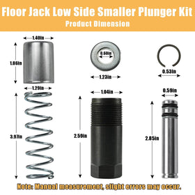 MANUTEX small pump plunger close-up highlighting precise dimensions and fit