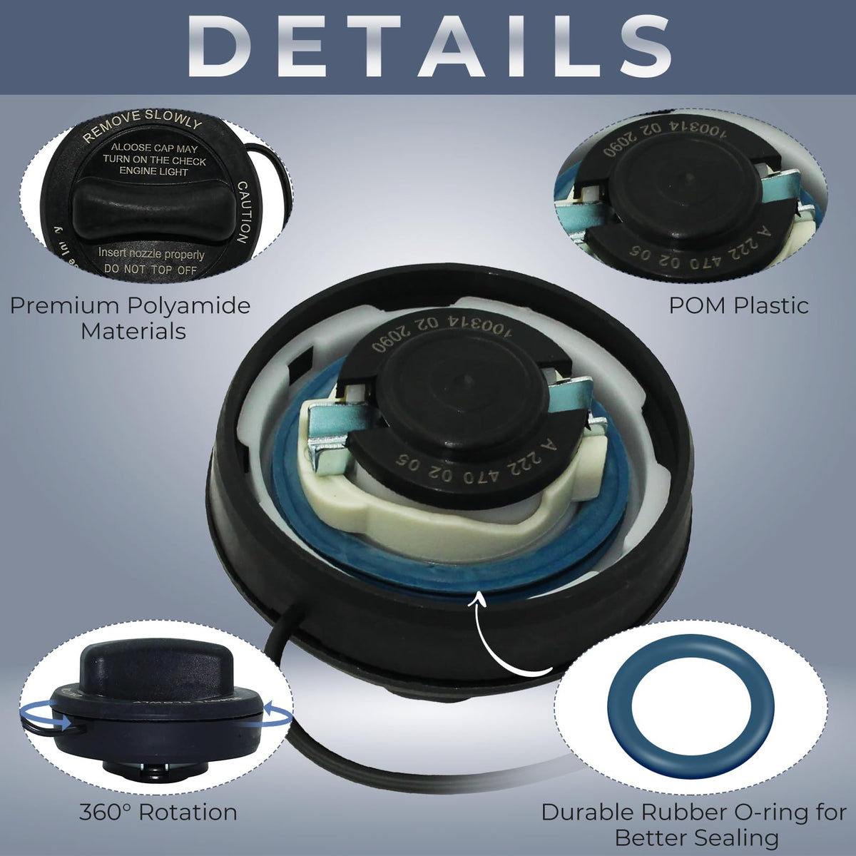 Manymiba gas cap installed in fuel neck demonstrating correct fit