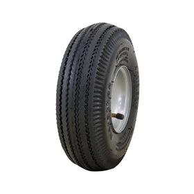 Marathon front wheel assembly showing pre-mounted tire for fast replacement