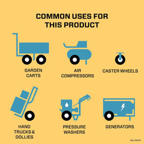 Marathon wheel on garden cart demonstrating smoother lawn transport