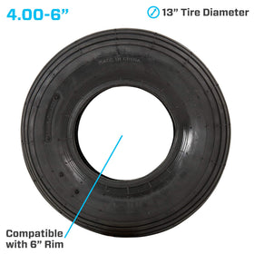 Marathon tire installed on utility cart demonstrating load support and ride quality