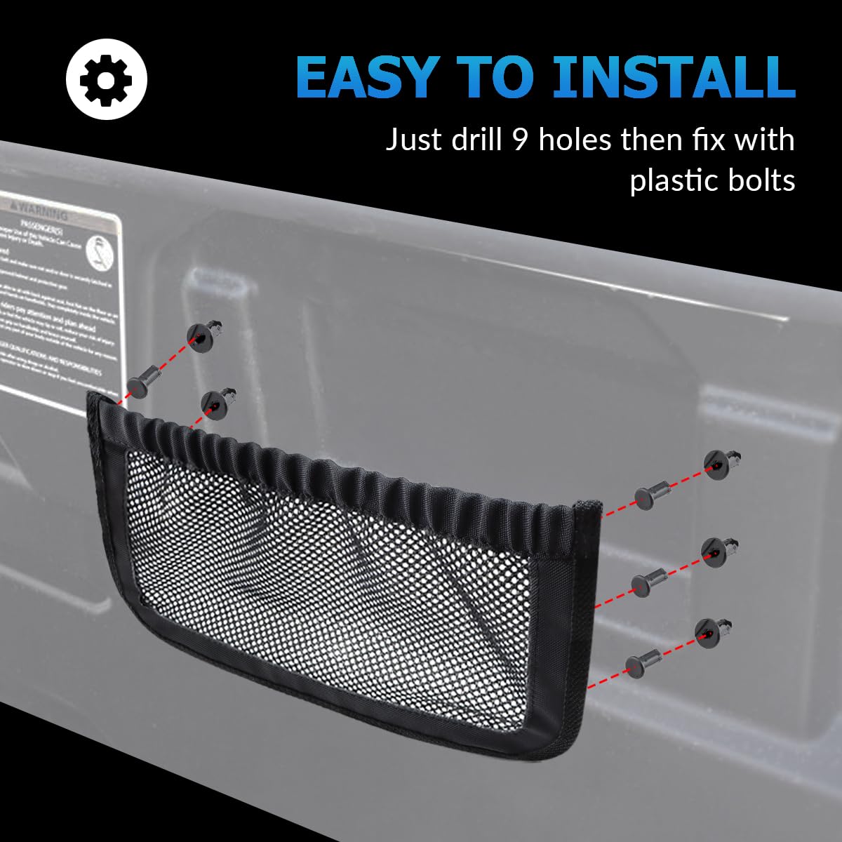 MARCHFA installation hardware push rivets included for simple secure mounting benefit