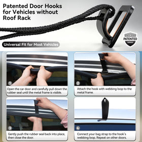 MARCHWAY detail of steel door hooks and straps showing strong, stable attachment