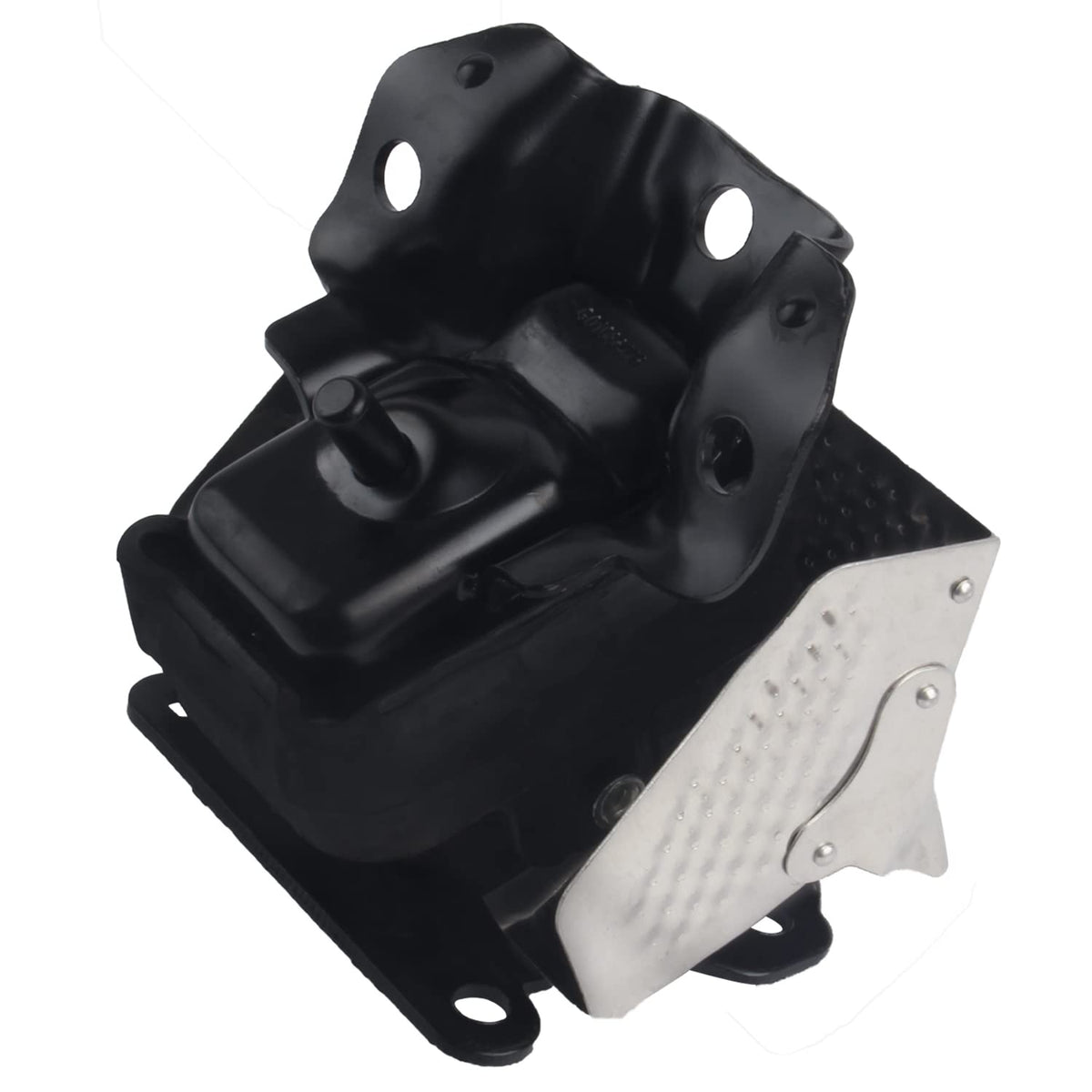 Mardarth front view of motor mount assembly showing heat shield and bolt locations for secure fit