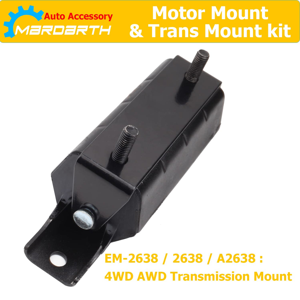 Mardarth front right motor mount top view highlighting bolt locations and correct fit